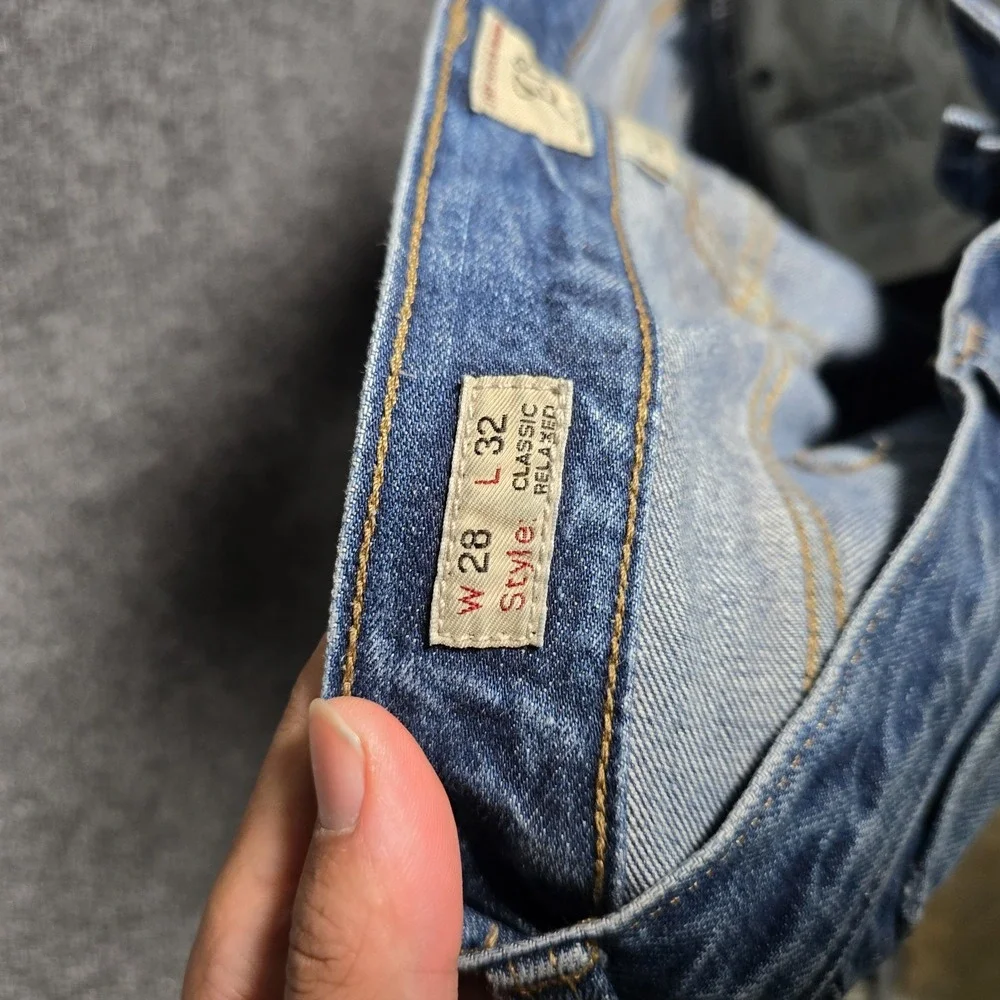 J. Crew Jeans Men's 31x31 Actual  Relaxed Fit Classic Blue Distressed Faded